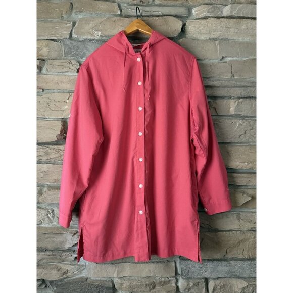 Coolibar UPF 50+ Hooded Button Down Tunic Shirt Women’s Large Sun Protection - Picture 1 of 10